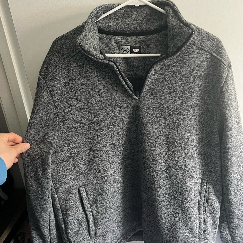 Men's Gray Quarter-Zip Sweater